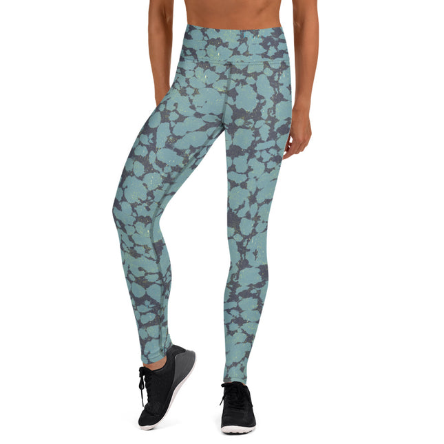 Cyan Topaz High-Waisted Leggings