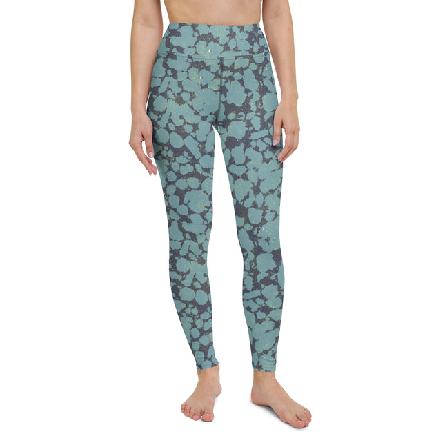 Cyan Topaz High-Waisted Leggings