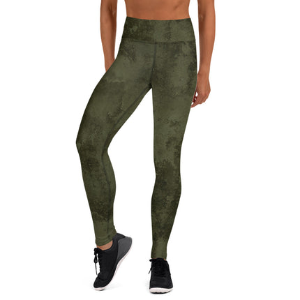 Leggings de cintura alta con efecto grunge en verde bosque