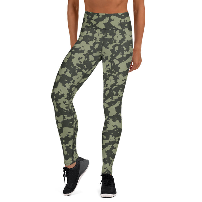 Green Fusion Grunge High-Waisted Leggings