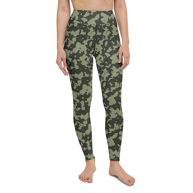 Green Fusion Grunge High-Waisted Leggings