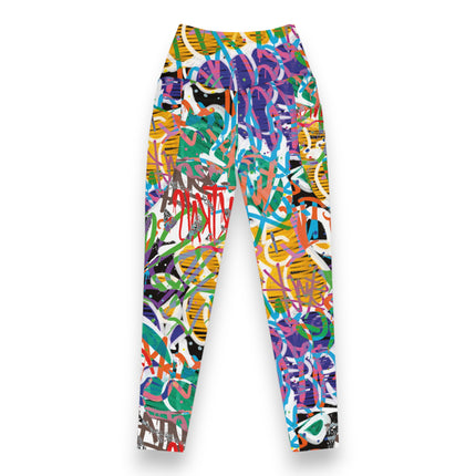 Leggings de cintura alta con grafiti Kaleido (bolsillos)