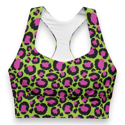 Lime Zest Leopard Longline Sports Bra