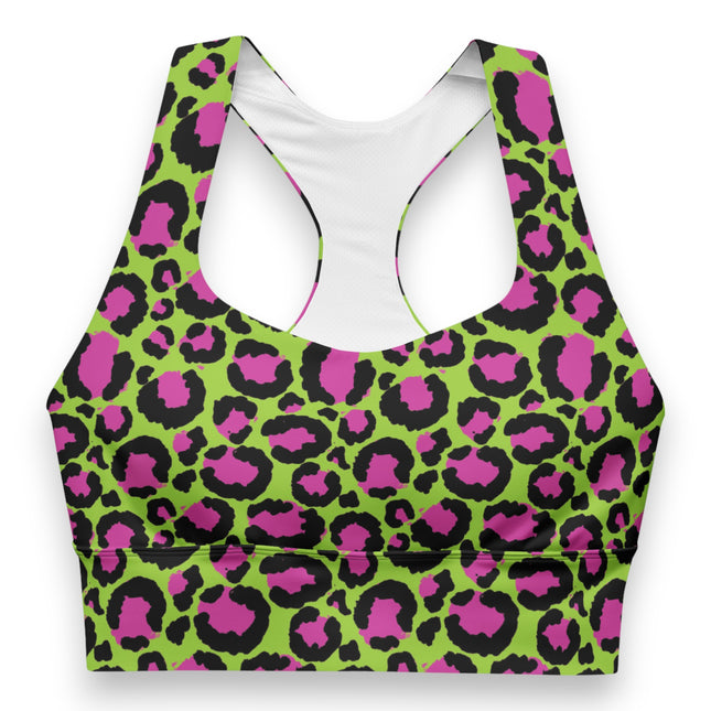 Lime Zest Leopard Longline Sports Bra