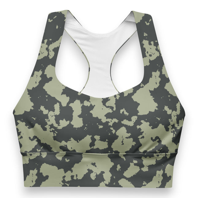 Green Fusion Grunge Longline Sports Bra