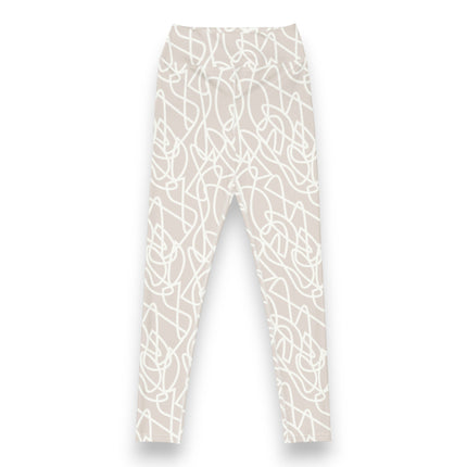 Leggings de cintura alta con diseño de garabatos de marfil