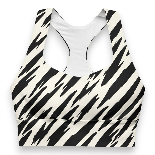 Black Tiger Stripes Longline Sports Bra