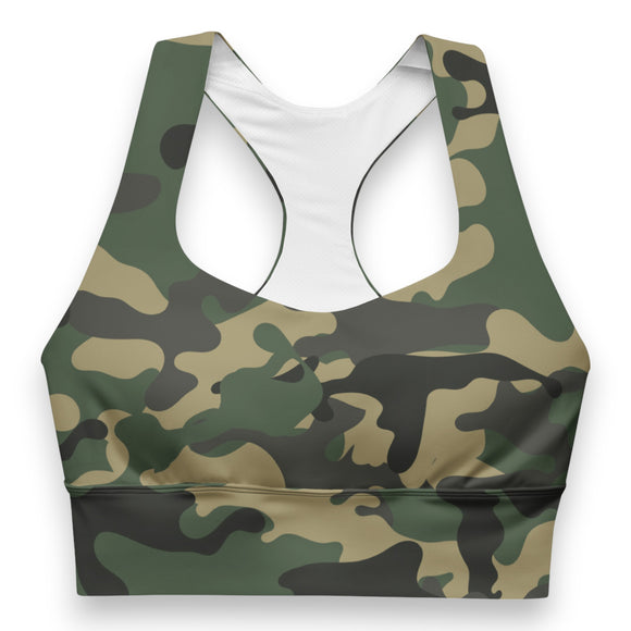 Jungle Jade Sport Camo Longline Sports Bra