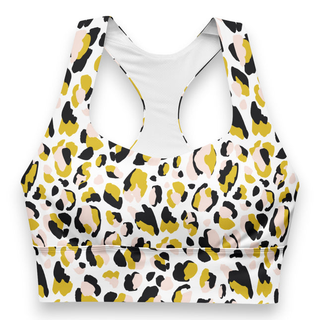 Golden Leopard Longline Sports Bra