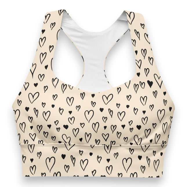 Desert Grunge Heart Longline Sports Bra