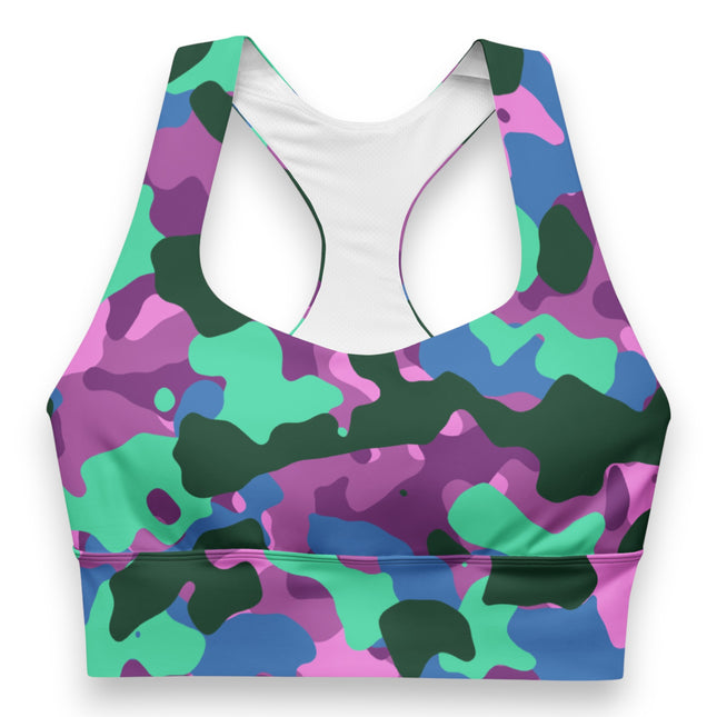 Mystic Mint Camo Longline Sports Bra