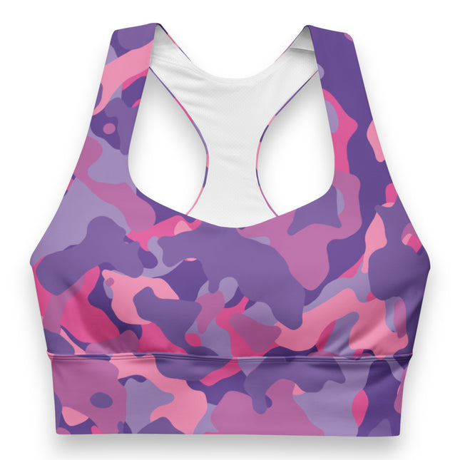 Plum Paradise Camo Longline Sports Bra