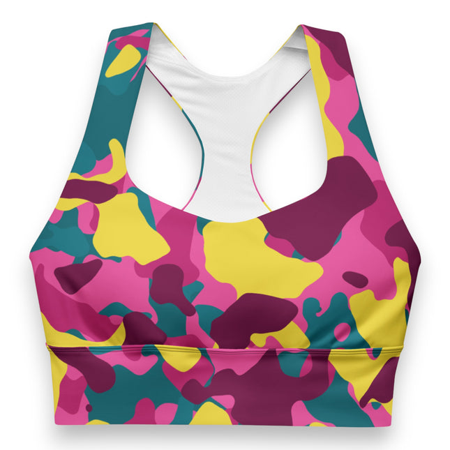 Maroon Mirage Camo Longline Sports Bra