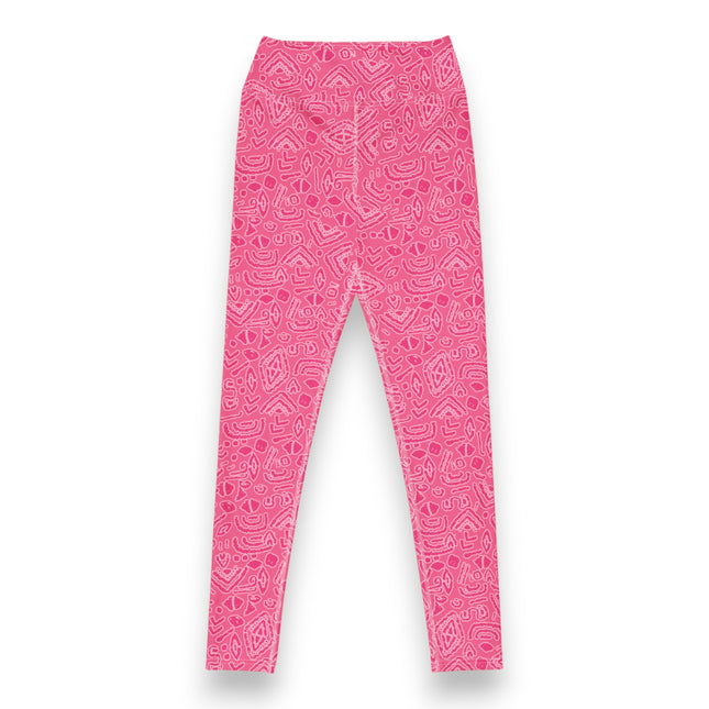 Pink Magenta Tribe High-Waisted Leggings