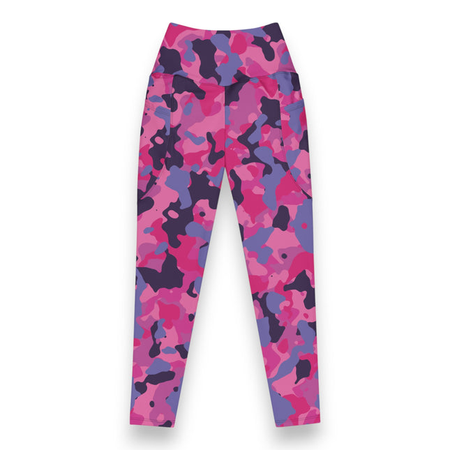 Leggings de cintura alta con estampado de camuflaje en color obsidiana rosa (bolsillos)