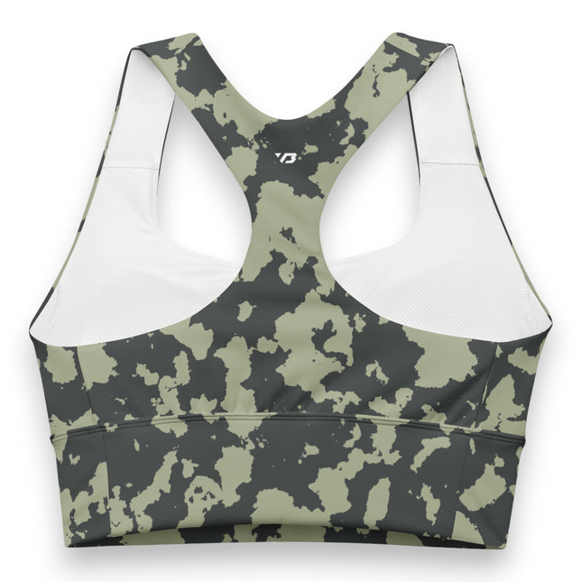 Green Fusion Grunge Longline Sports Bra