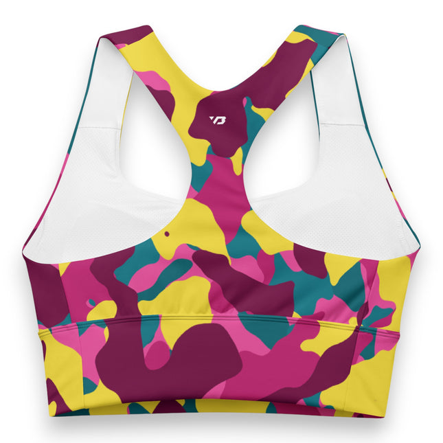 Maroon Mirage Camo Longline Sports Bra