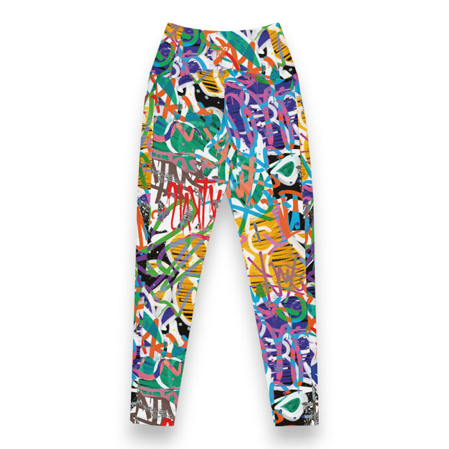 Kaleido Graffiti High-Waisted Leggings (Pockets)