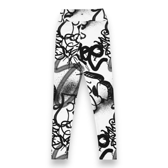 Monochrome Graffiti High-Waisted Leggings