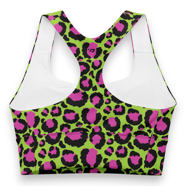 Lime Zest Leopard Longline Sports Bra