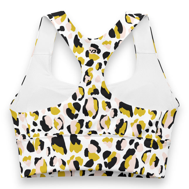 Golden Leopard Longline Sports Bra