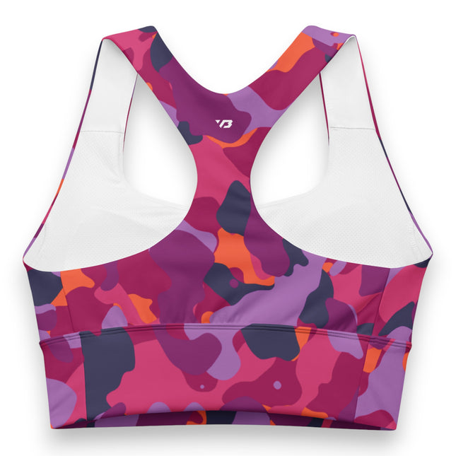 Magenta Blaze Camo Longline Sports Bra