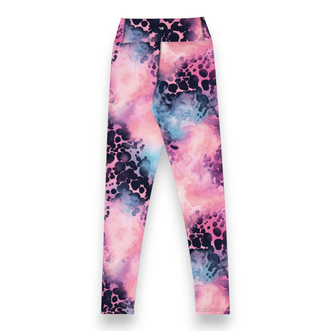 Leggings de cintura alta con estampado de leopardo y algodón de azúcar en color rosa