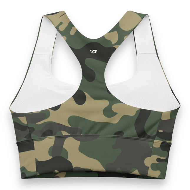 Jungle Jade Sport Camo Longline Sports Bra