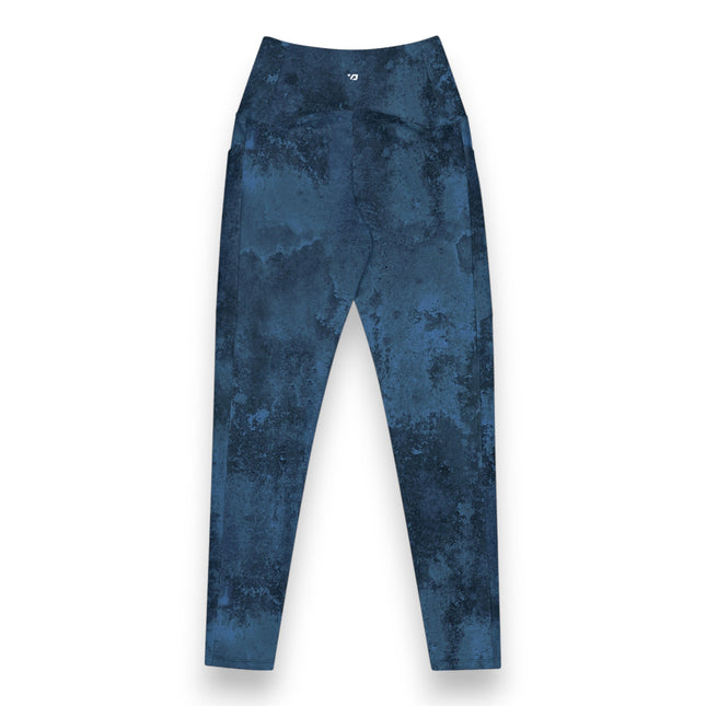 Navy Grunge High-Waisted Leggings (Pockets)