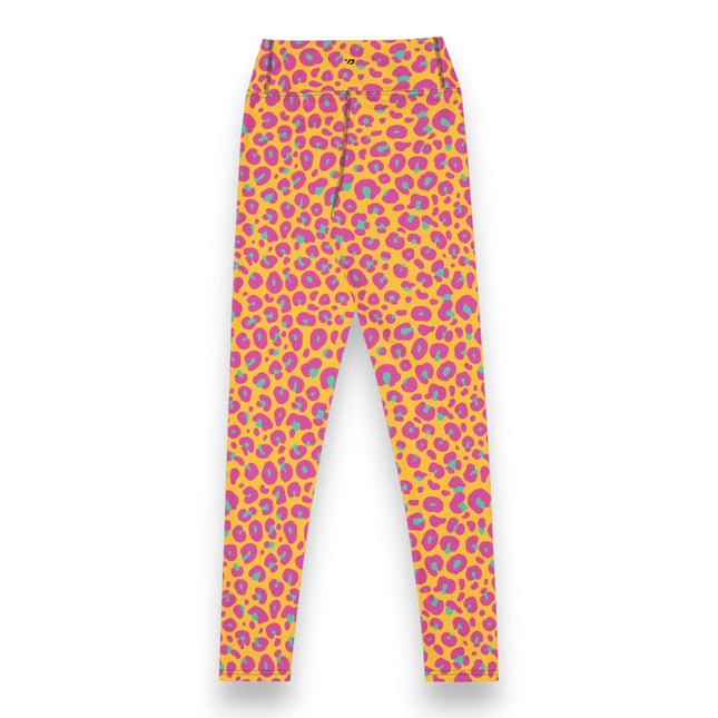 Leggings de yoga de cintura alta con estampado de leopardo al atardecer