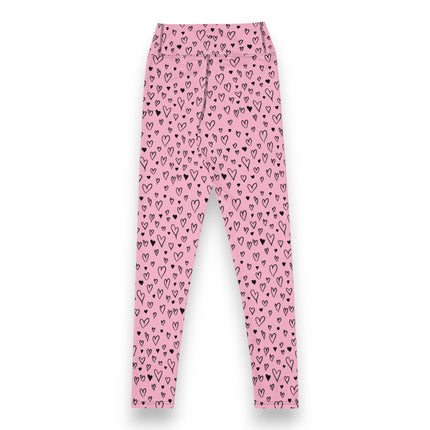 Leggings de cintura alta con corazón grunge en color rosa