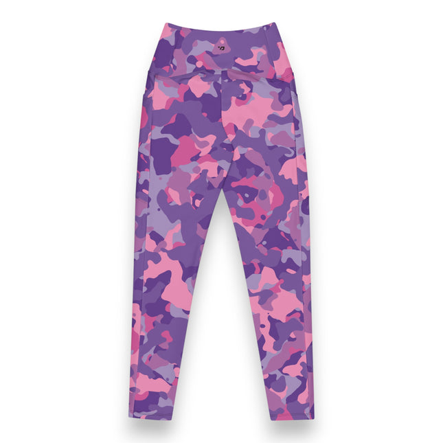 Plum Paradise Camo High-Waisted Leggings (Pockets)