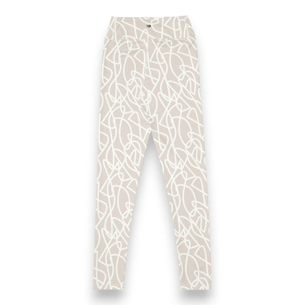 Leggings de cintura alta con diseño de garabatos de marfil