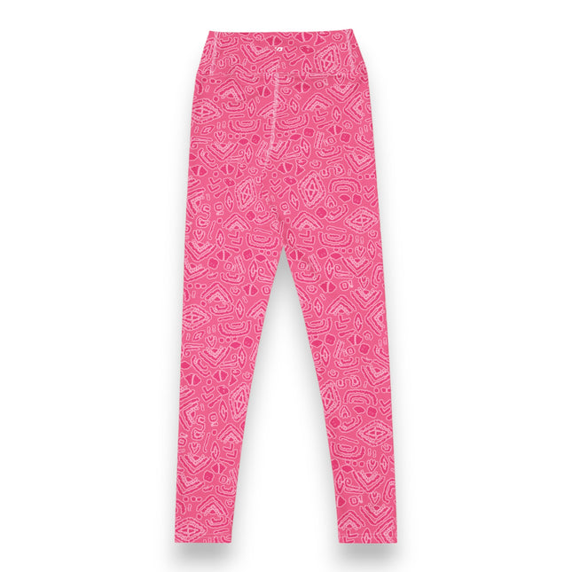 Pink Magenta Tribe High-Waisted Leggings