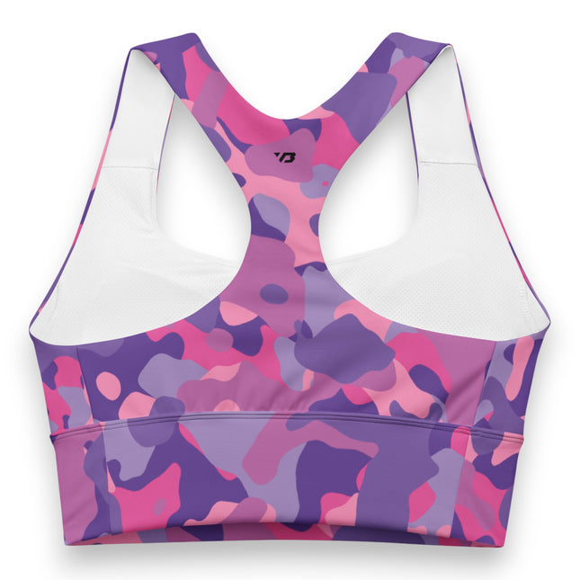 Plum Paradise Camo Longline Sports Bra