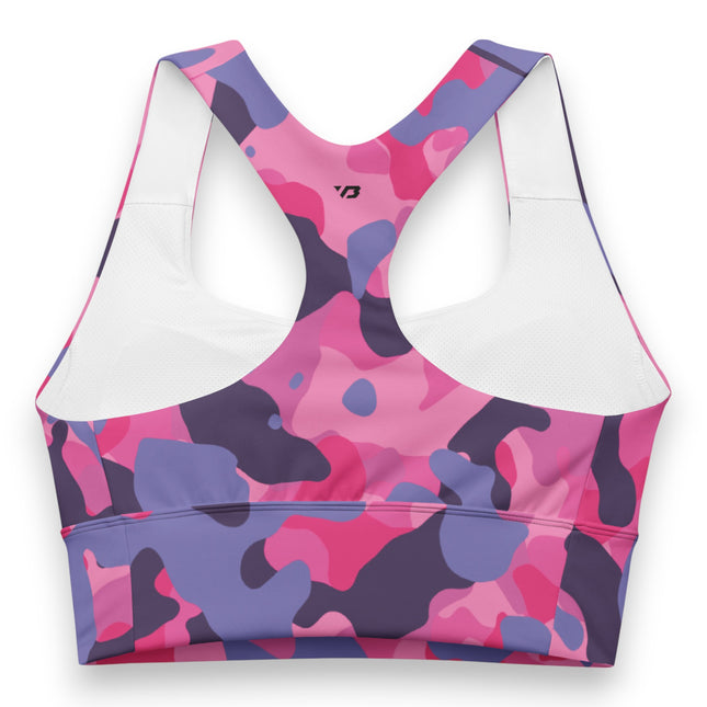 Pink Obsidian Camo Longline Sports Bra