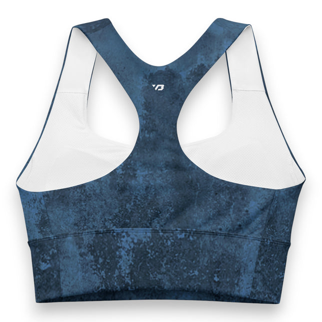 Navy Grunge Longline Sports Bra