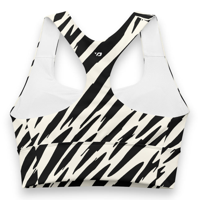 Black Tiger Stripes Longline Sports Bra