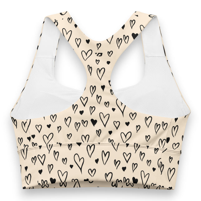 Desert Grunge Heart Longline Sports Bra