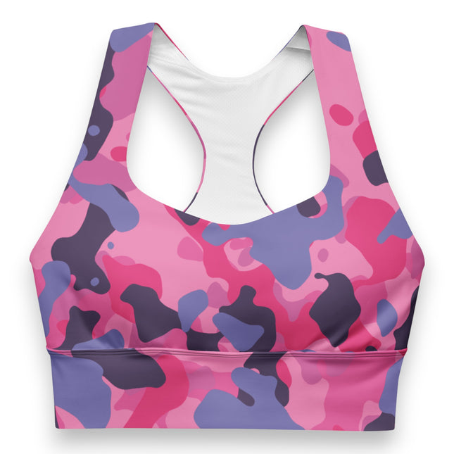 Pink Obsidian Camo Longline Sports Bra