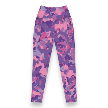 Leggings de cintura alta con estampado de camuflaje Plum Paradise (bolsillos)