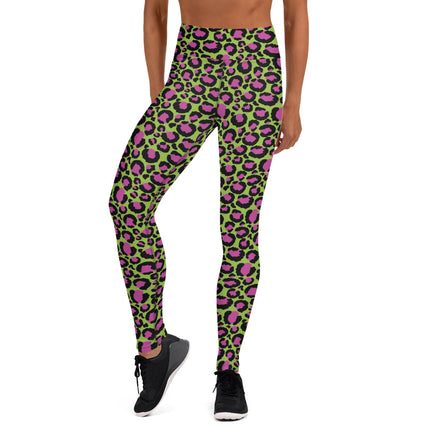 Leggings de cintura alta con estampado de leopardo y piel de lima