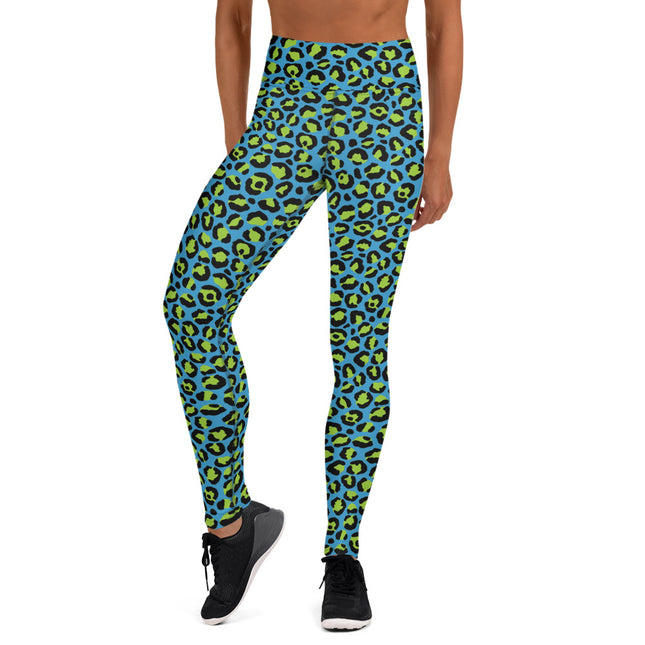 Neon Lagoon Leopard High-Waisted Leggings