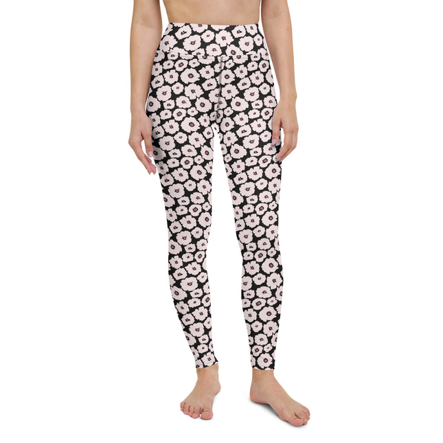 Noir Bloom High-Waisted Leggings