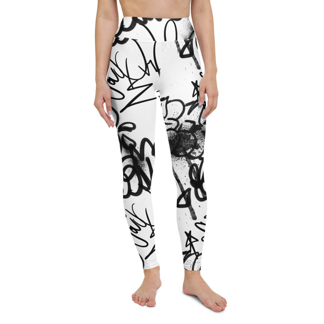 Urban Noir Graffiti High-Waisted Leggings