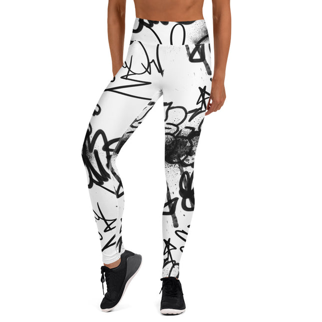 Urban Noir Graffiti High-Waisted Leggings