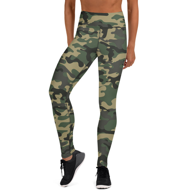 Leggings deportivos de cintura alta con diseño camuflado Jungle Jade