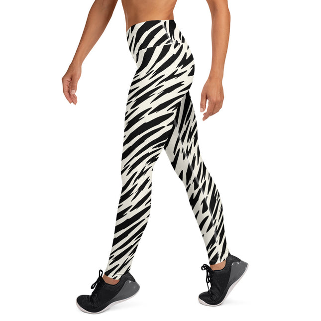 Leggings de cintura alta con rayas de tigre negro