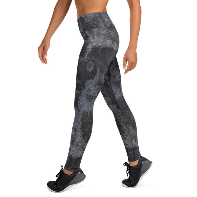 Charcoal Grunge High-Waisted Leggings