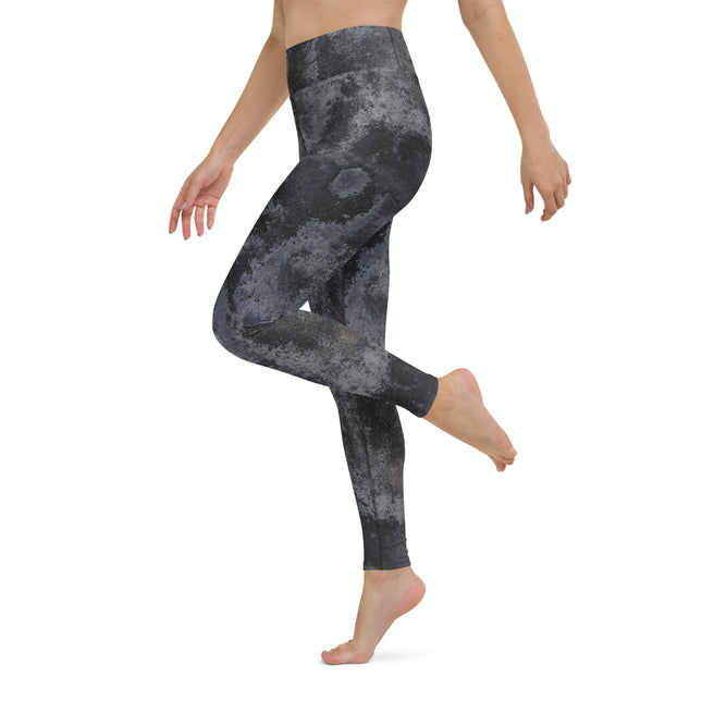 Charcoal Grunge High-Waisted Leggings